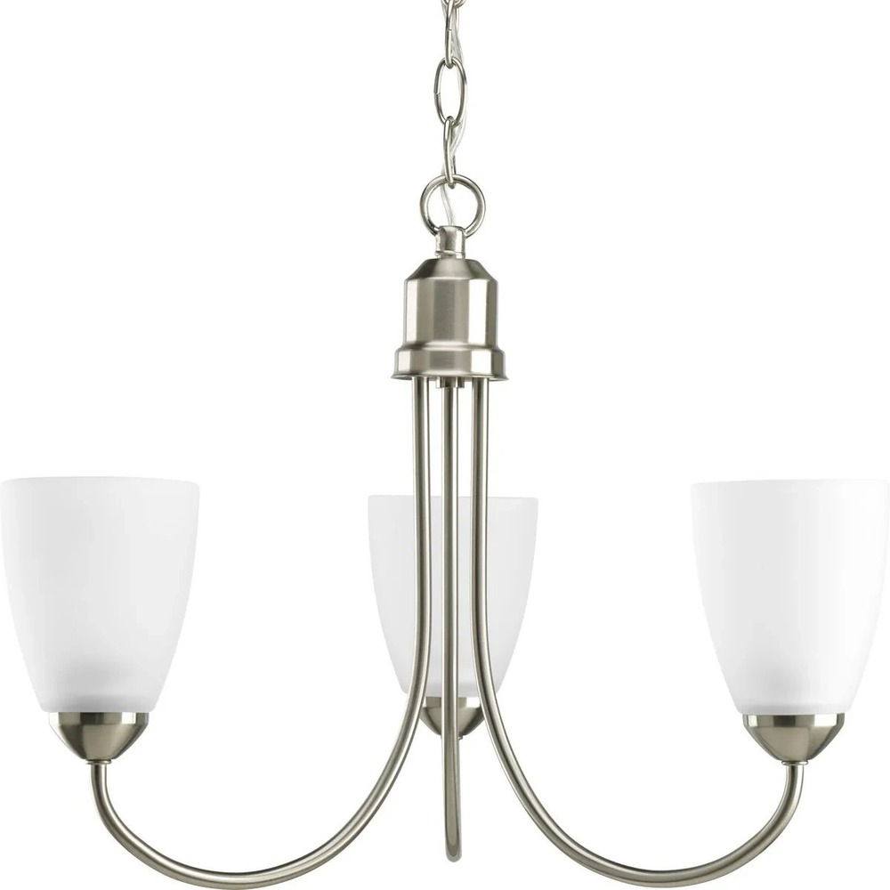 Progress Lighting - Gather Collection Three-Light Etched Glass Chandelier P4440